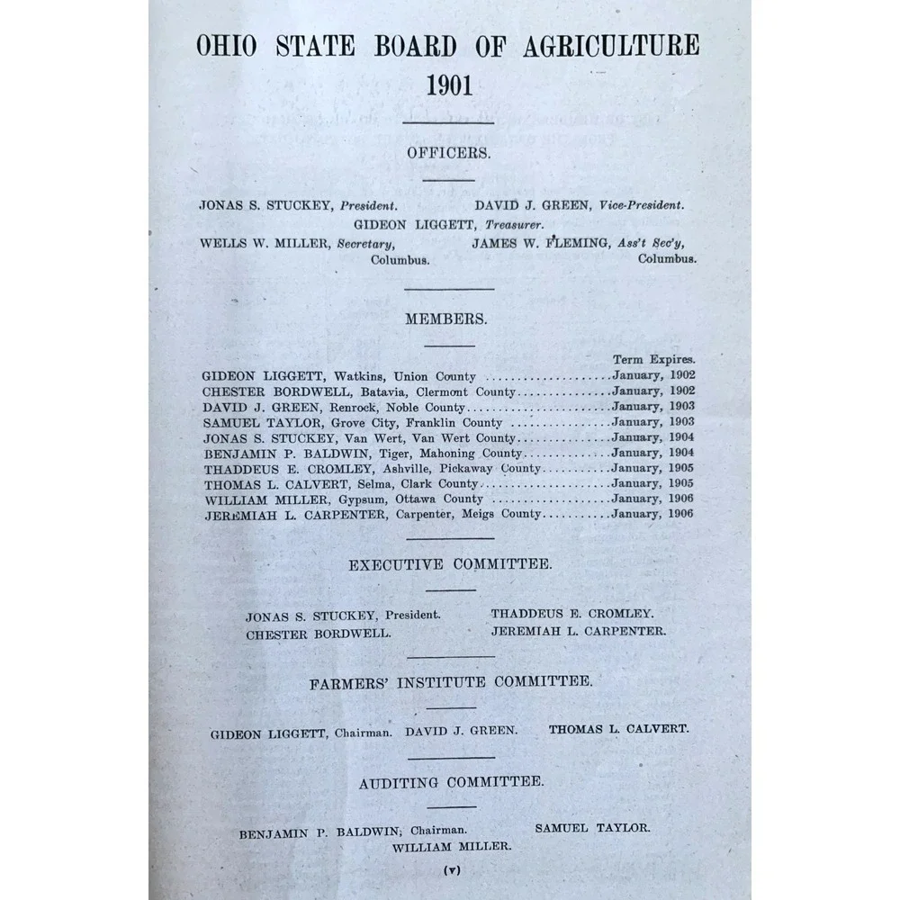 OHIO 1900 Antique Book Annual Report Ohio State Board of Agriculture / Livestock